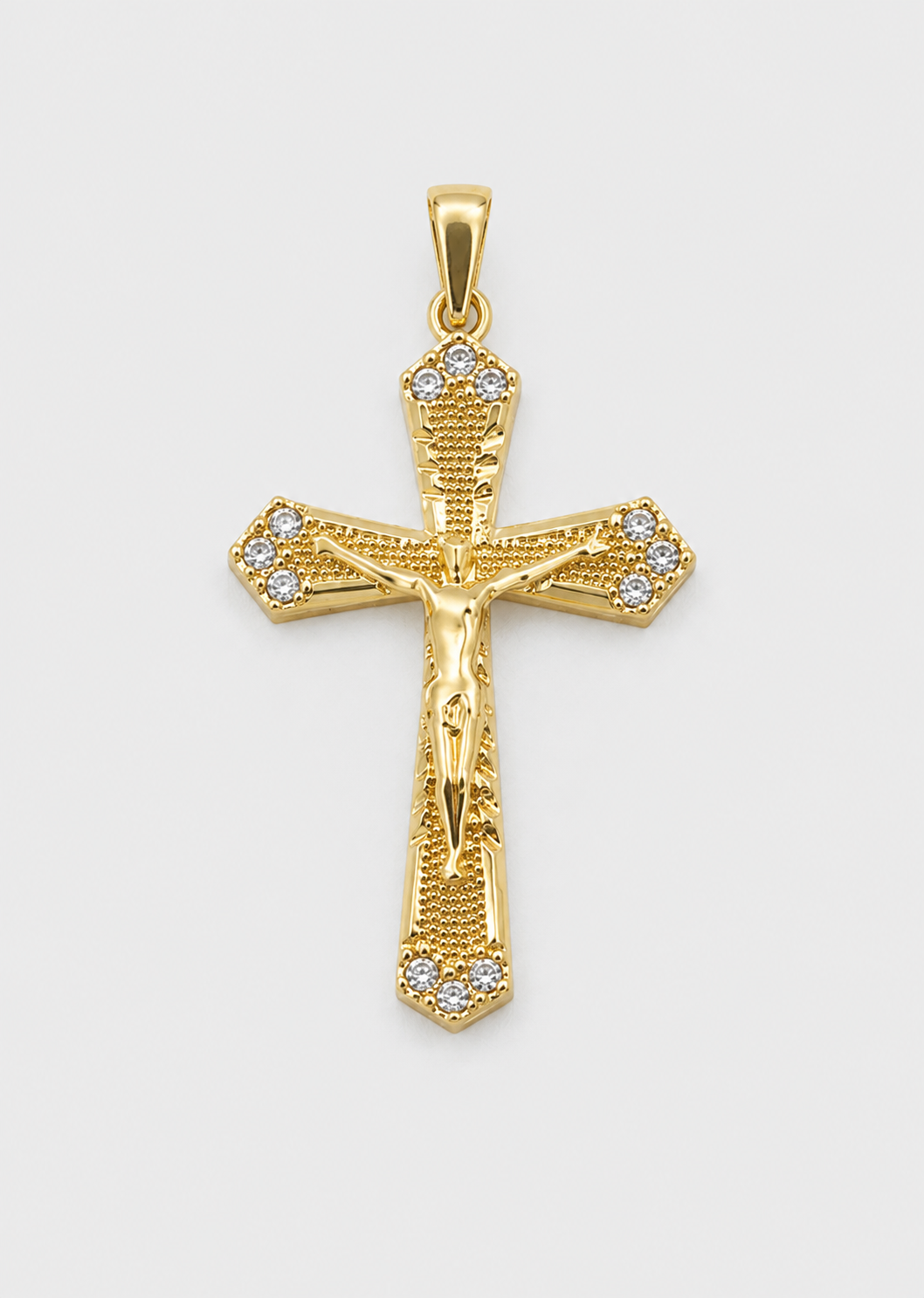 Melted Crucifix Pendant | Copper Zirconium | Men's Religious Statement Necklace | Steven & Levon