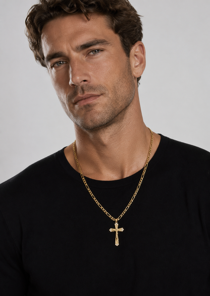 Melted Crucifix Pendant | Copper Zirconium | Men's Religious Statement Necklace | Steven & Levon