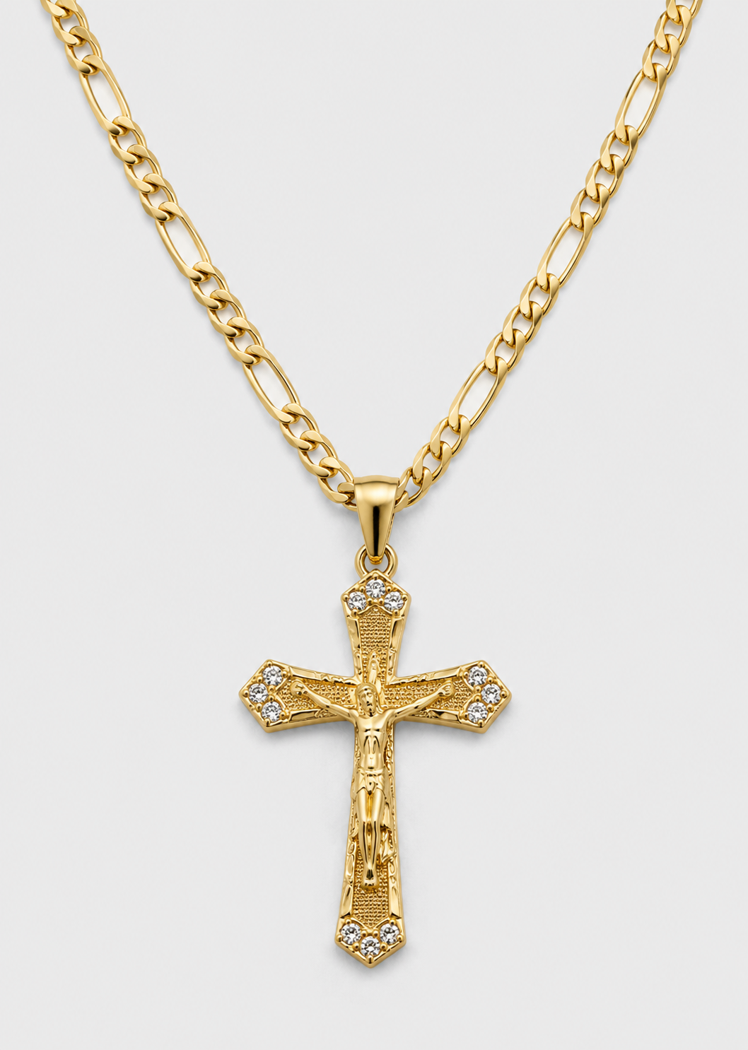 Melted Crucifix Pendant | Copper Zirconium | Men's Religious Statement Necklace | Steven & Levon