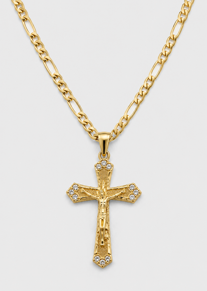 Melted Crucifix Pendant | Copper Zirconium | Men's Religious Statement Necklace | Steven & Levon