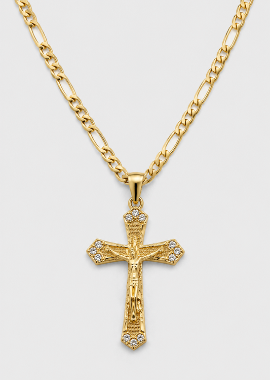 Melted Crucifix Pendant | Copper Zirconium | Men's Religious Statement Necklace | Steven & Levon