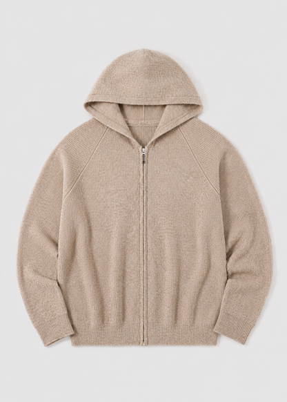 Men's Wool Zip Hoodie | Lightweight Knit Hooded Sweater | Soft Warm Layer | Steven & Levon