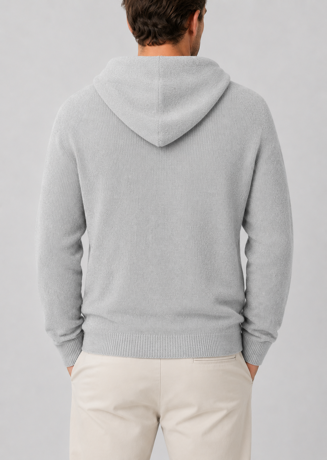 Men's Wool Zip Hoodie | Lightweight Knit Hooded Sweater | Soft Warm Layer | Steven & Levon