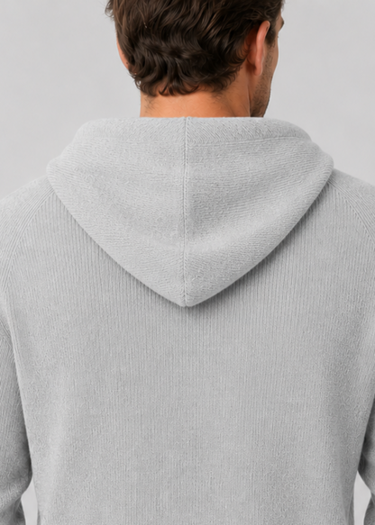 Men's Wool Zip Hoodie | Lightweight Knit Hooded Sweater | Soft Warm Layer | Steven & Levon