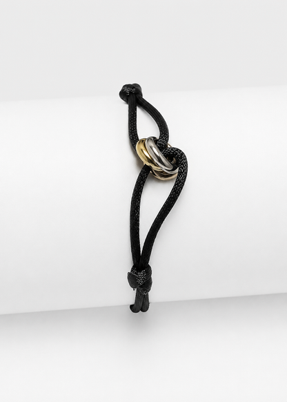 Black Cord Bracelet | Men | Gold & Silver | Adjustable Cord Bracelet | Steven & Levon