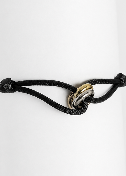 Black Cord Bracelet | Men | Gold & Silver | Adjustable Cord Bracelet | Steven & Levon