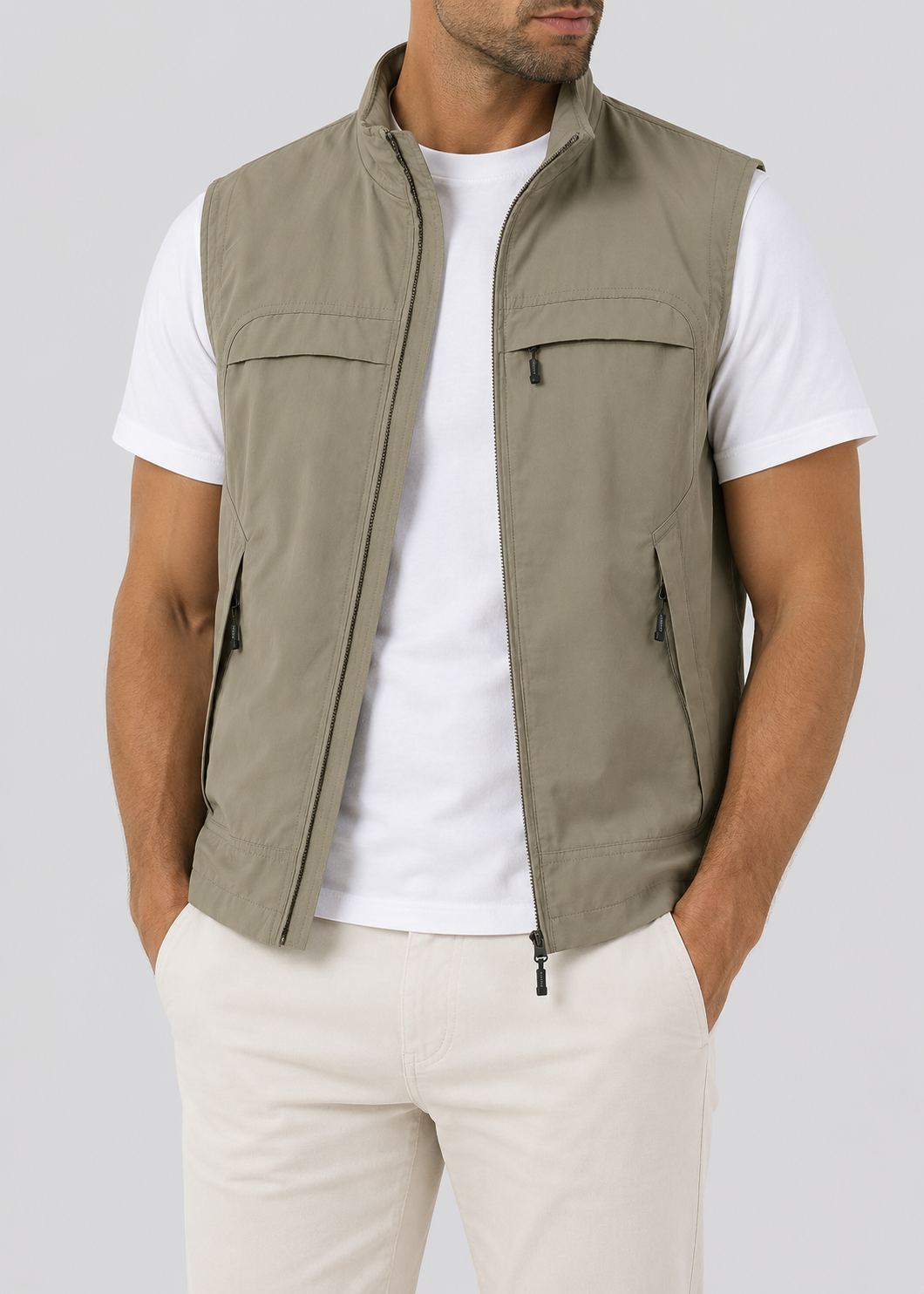 Men's Lightweight Bodywarmer | Nylon Insulated Zip Gilet | Warm Outdoor | Steven & Levon