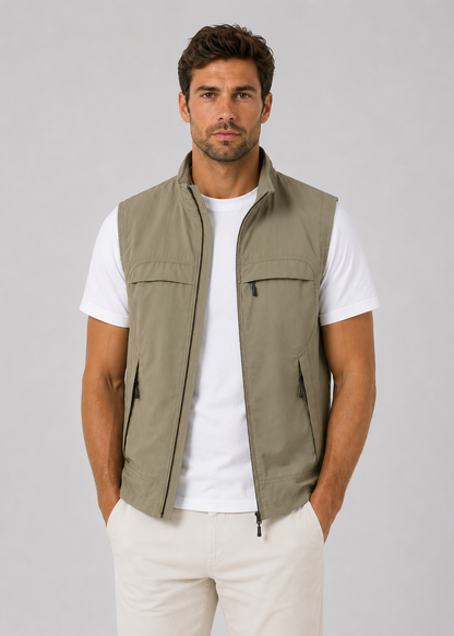 Men's Lightweight Bodywarmer | Nylon Insulated Zip Gilet | Warm Outdoor | Steven & Levon