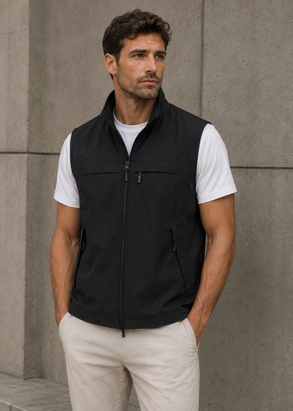 Men's Lightweight Bodywarmer | Nylon Insulated Zip Gilet | Warm Outdoor | Steven & Levon