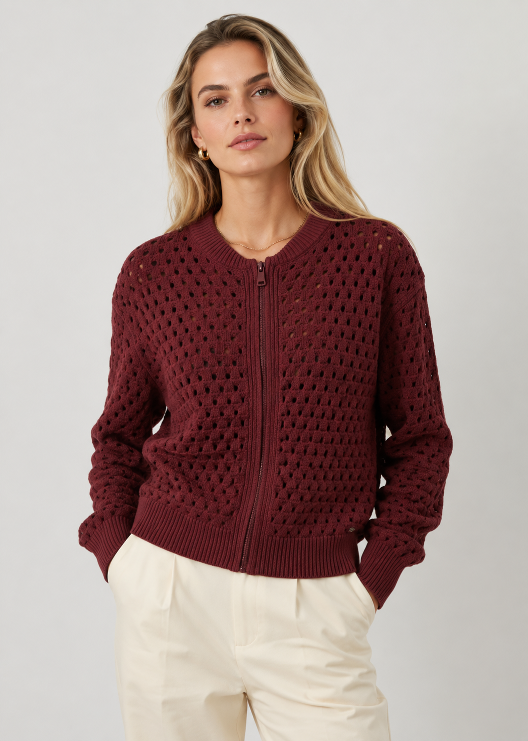 Women's Knit Zip Cardigan | Soft Long Sleeve Casual Sweater | Steven & Levon