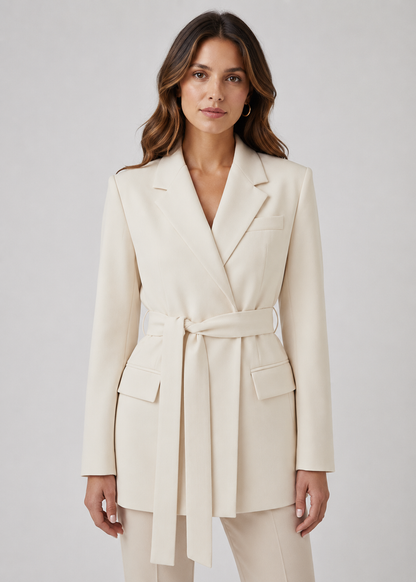 Women's Belted Blazer | Waist Belt | Tailored Smart Casual Jacket | Steven & Levon