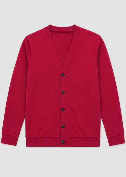 V-Neck Button Cardigan | Men's Spandex Fabric | Slim Fit Casual Long Sleeve Sweater | Steven & Levon