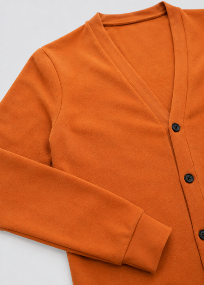 V-Neck Button Cardigan | Men's Spandex Fabric | Slim Fit Casual Long Sleeve Sweater | Steven & Levon
