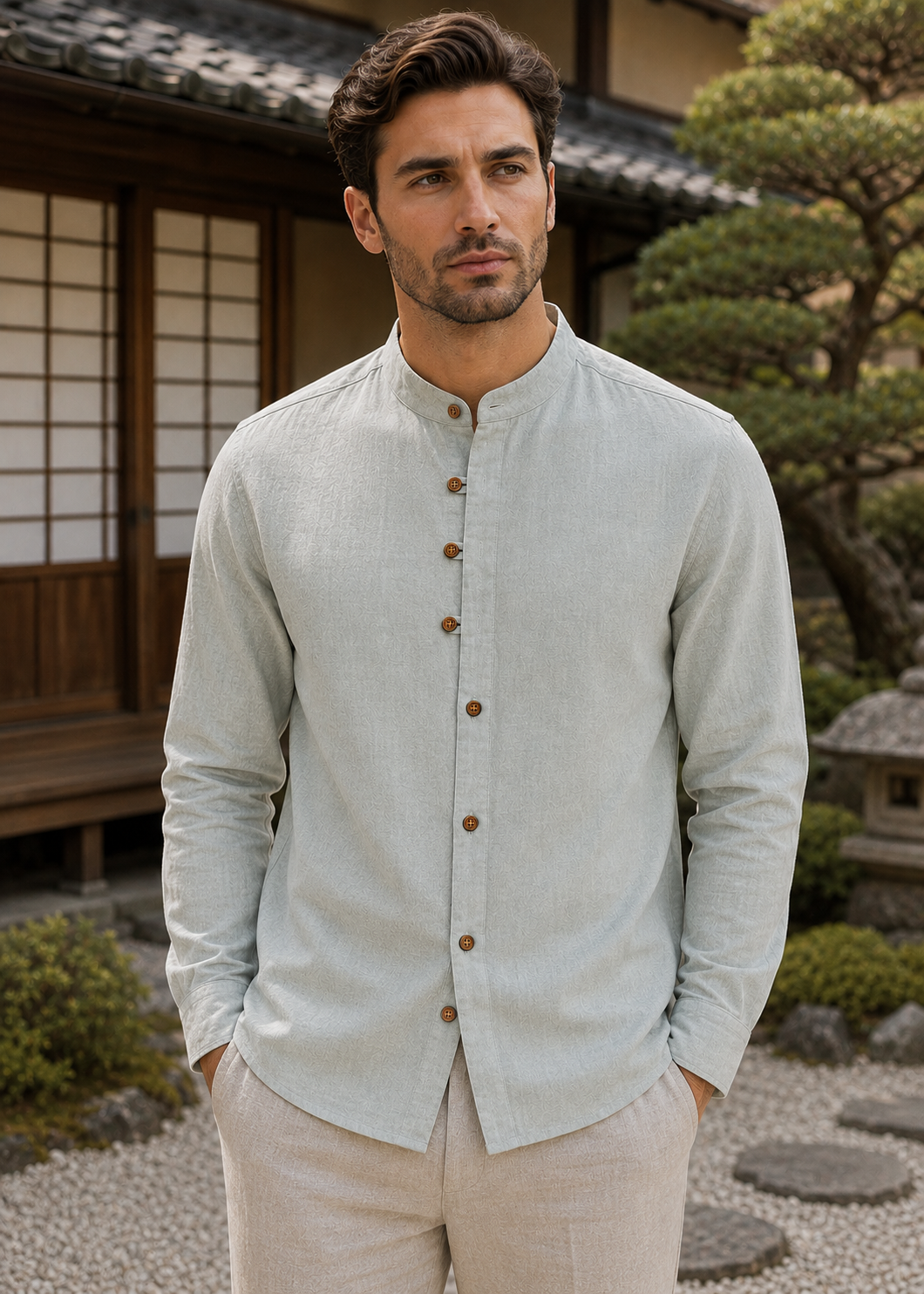Men's Japanese Style Linen Shirt | Men | Lightweight | Casual Button-Up | Steven & Levon