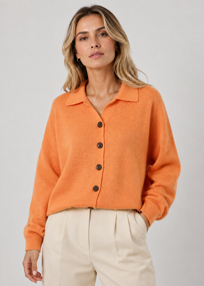 Women's Collared Knit Cardigan | Soft Button-Up Casual Sweater | Steven & Levon