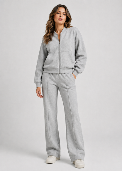 Women's Two-Piece Zip-Up Set | Jacket & Trousers | Regular Fit | Steven & Levon
