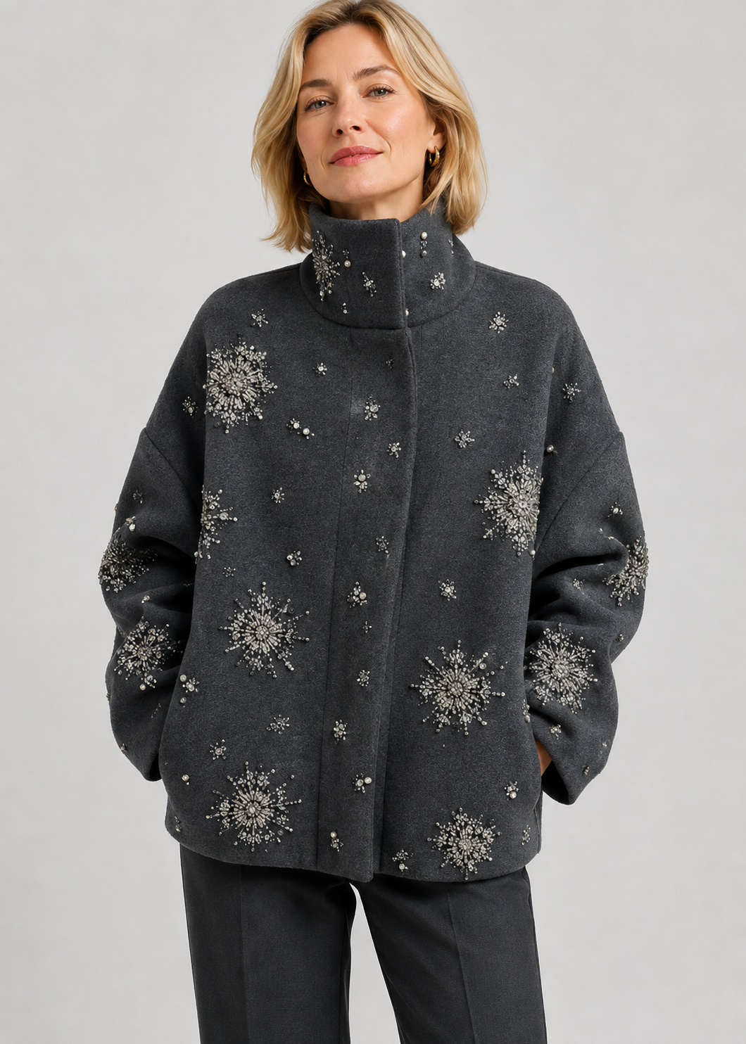 Celia Wool Coat | Bat Sleeve & Lapel Collar | Loose Fit | Steven & Levon