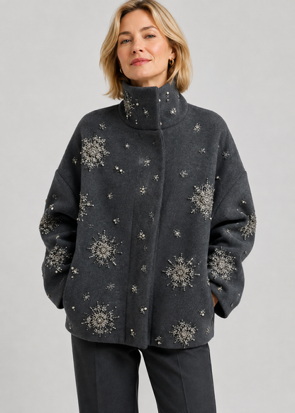 Celia Wool Coat | Bat Sleeve & Lapel Collar | Loose Fit | Steven & Levon