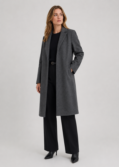Wool Coat | Vintage V-Neck & Open Stitch Detail | Relaxed Fit | Steven & Levon