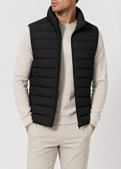 Men's Casual Bodywarmer Vest | Quilted Gilet | Zip Front | Lightweight Warm | Steven & Levon