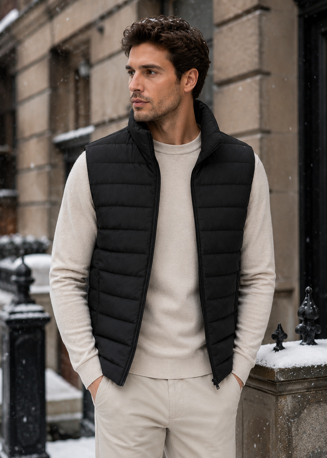 Men's Casual Bodywarmer Vest | Quilted Gilet | Zip Front | Lightweight Warm | Steven & Levon
