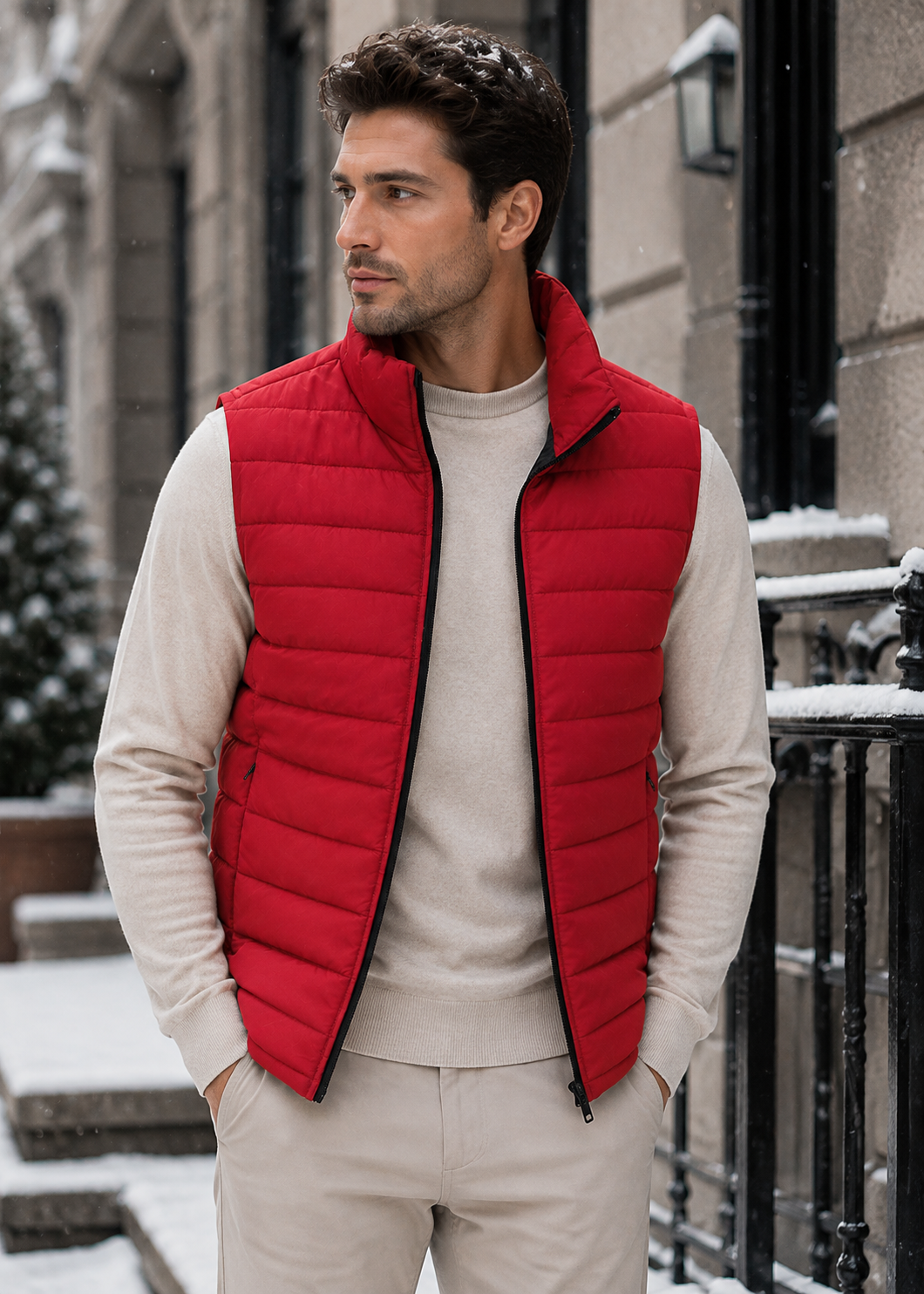Men's Casual Bodywarmer Vest | Quilted Gilet | Zip Front | Lightweight Warm | Steven & Levon