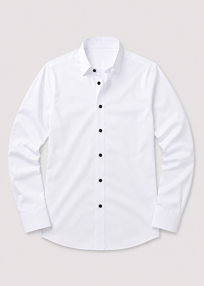 Men's Slim Fit White Dress Shirt | Formal Shirt | Men | Cotton Blend | Button-Down Wear | Steven & Levon