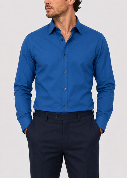 Men's Slim Fit White Dress Shirt | Formal Shirt | Men | Cotton Blend | Button-Down Wear | Steven & Levon