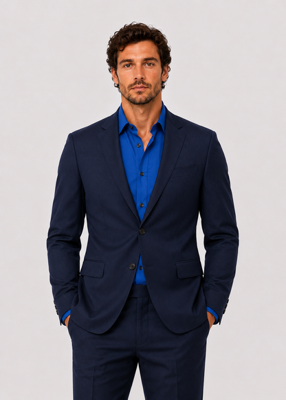 Men's Slim Fit White Dress Shirt | Formal Shirt | Men | Cotton Blend | Button-Down Wear | Steven & Levon