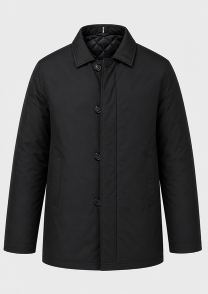 Men's Button Up Mac Coat | Point Collar | Smart Casual | Steven & Levon
