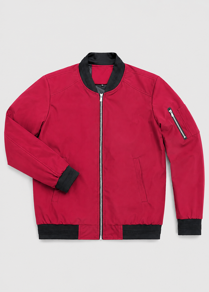 Men's Bomber Jacket | Men's Lightweight Zip Front Casual Bomber Jacket | Polyester | Everyday Outerwear | Steven & Levon