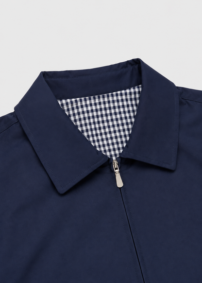 Men's Harrington Jacket | Lightweight | Check Lining | Zip Front | Smart Casual Outerwear | Steven & Levon