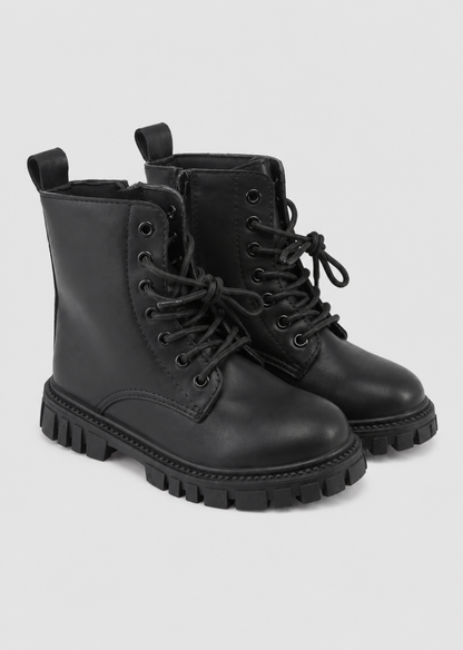 Girls Lace-Up Ankle Boots | School Boots | Non-Slip Platform Casual Boots | Steven & Levon