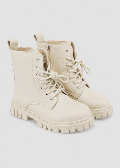 Girls Lace-Up Ankle Boots | School Boots | Non-Slip Platform Casual Boots | Steven & Levon