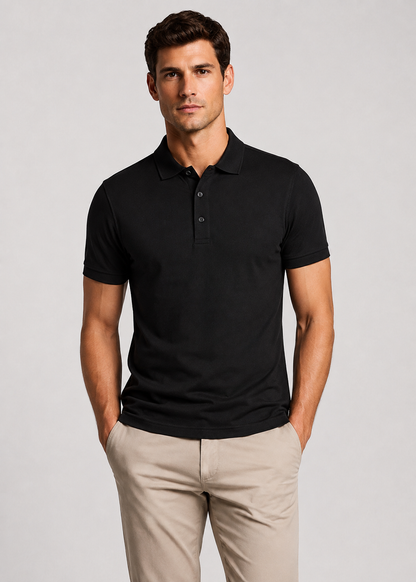 Men's Short Sleeve Polo Shirt | Slim Fit Polo Top | Men | Breathable Blend | Structured Collar Casual Smart Shirt | Steven & Levon