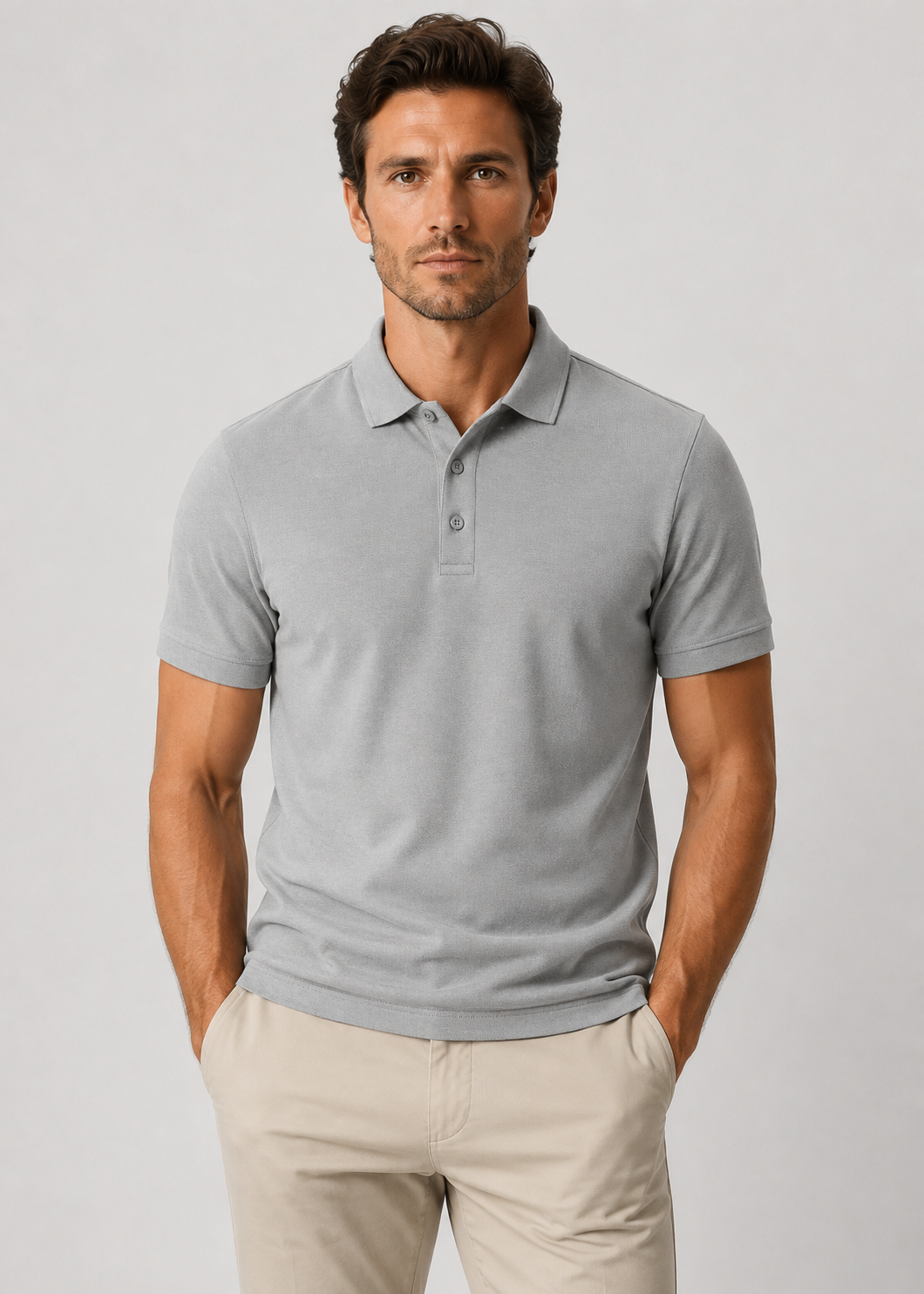 Men's Short Sleeve Polo Shirt | Slim Fit Polo Top | Men | Breathable Blend | Structured Collar Casual Smart Shirt | Steven & Levon