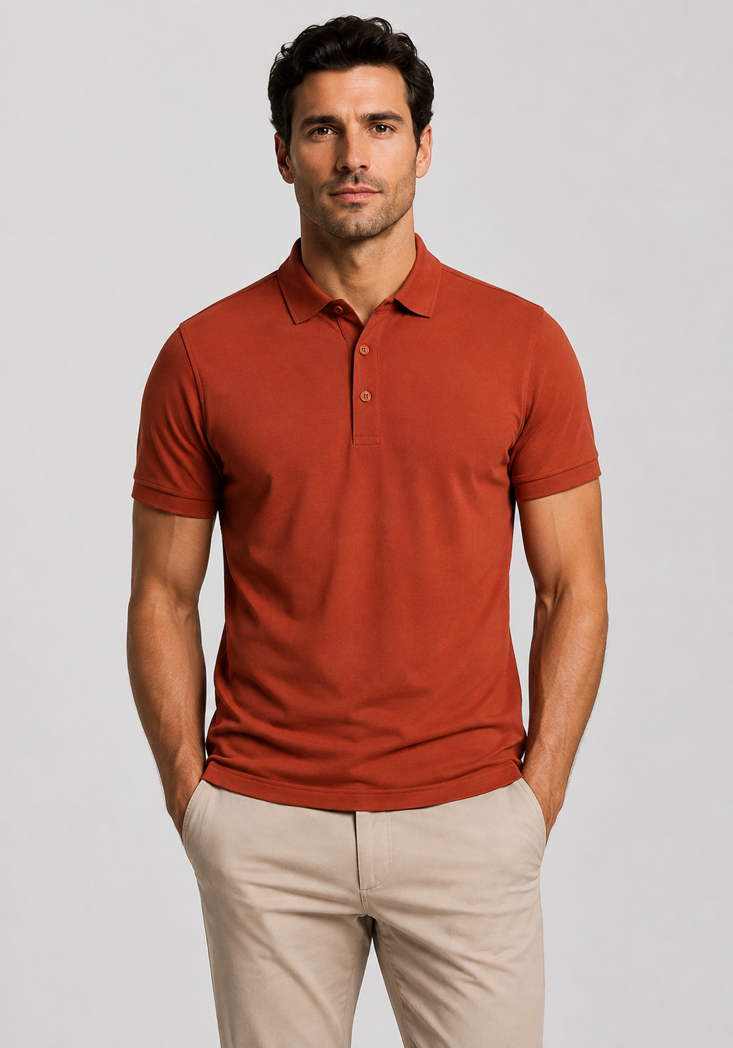 Men's Short Sleeve Polo Shirt | Slim Fit Polo Top | Men | Breathable Blend | Structured Collar Casual Smart Shirt | Steven & Levon