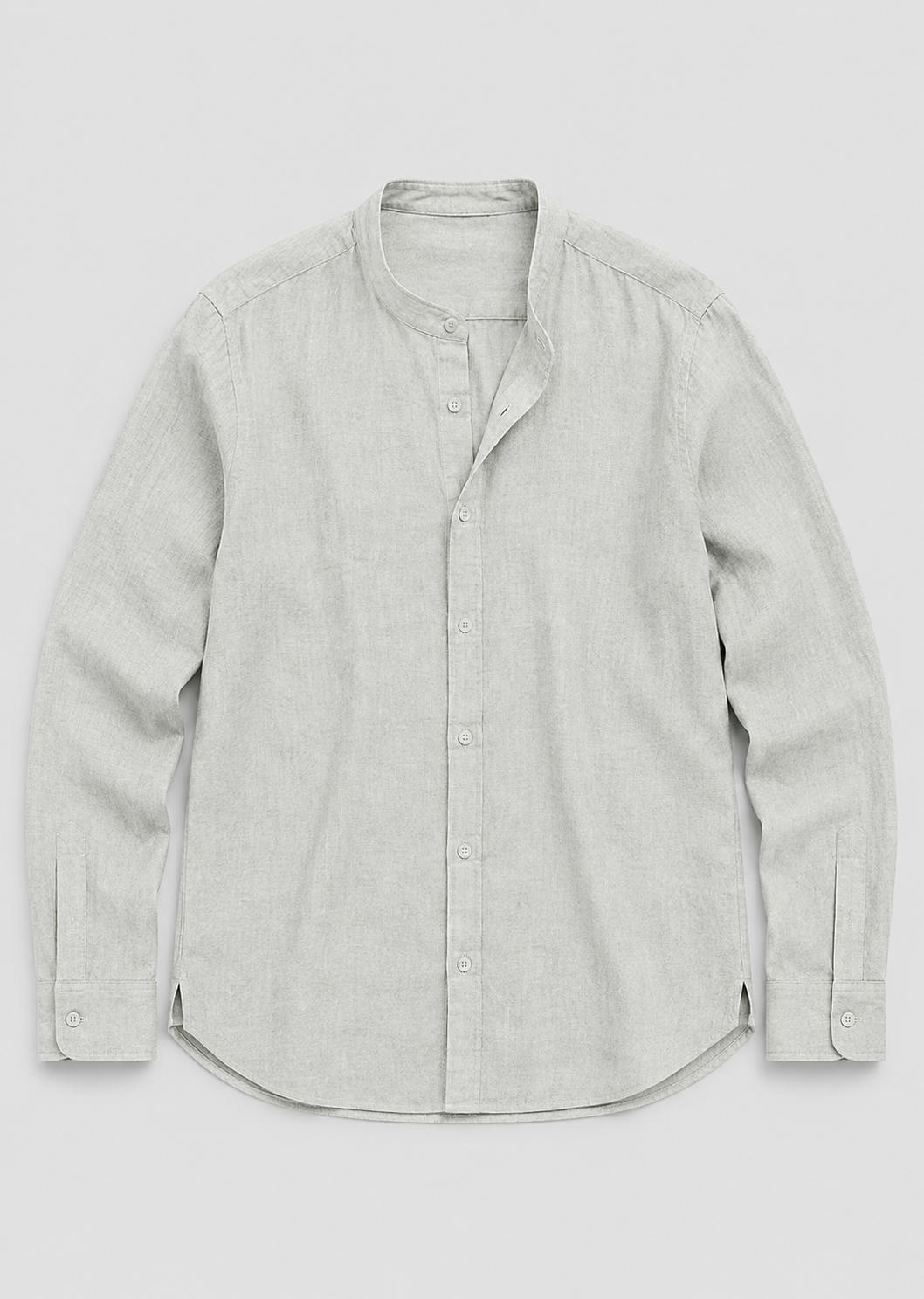 Men's Linen Long Sleeve Shirt | Men | Lightweight Breathable Collarless Button-Up | Casual Relaxed Fit | Steven & Levon