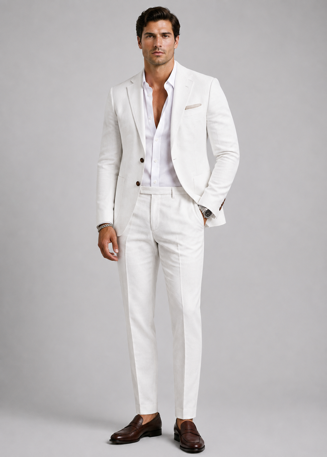 Men's Two Piece Suit Set | Slim Fit Blazer & Tailored Trousers | Smart Casual | Steven & Levon