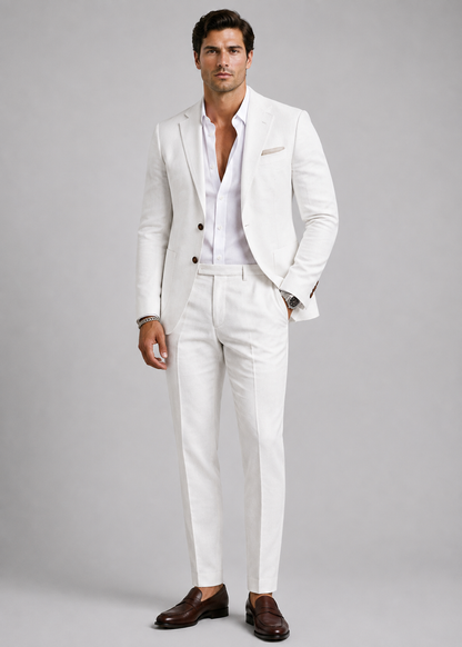 Men's Two Piece Suit Set | Slim Fit Blazer & Tailored Trousers | Smart Casual | Steven & Levon