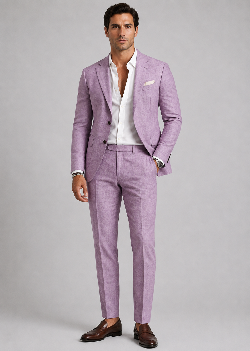 Men's Two Piece Suit Set | Slim Fit Blazer & Tailored Trousers | Smart Casual | Steven & Levon