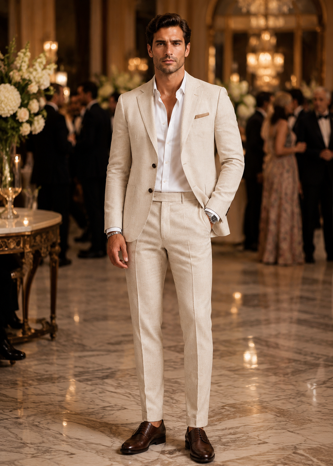 Men's Two Piece Suit Set | Slim Fit Blazer & Tailored Trousers | Smart Casual | Steven & Levon