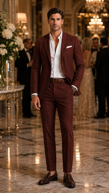Men's Two Piece Suit Set | Slim Fit Blazer & Tailored Trousers | Smart Casual | Steven & Levon