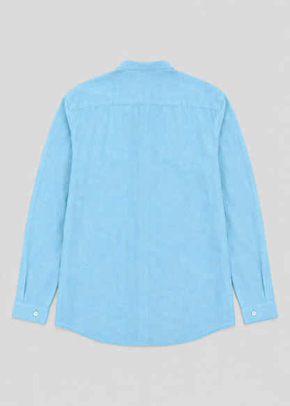 Men's Linen Long Sleeve Shirt | Men | Lightweight Breathable Collarless Button-Up | Casual Relaxed Fit | Steven & Levon