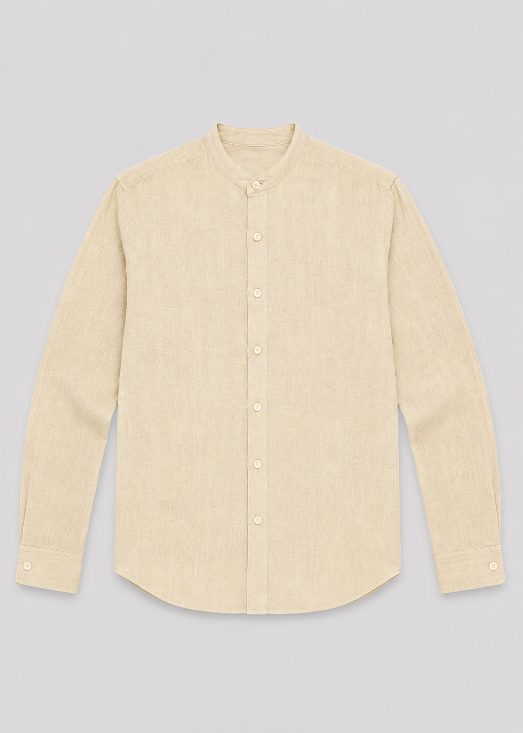 Men's Linen Long Sleeve Shirt | Men | Lightweight Breathable Collarless Button-Up | Casual Relaxed Fit | Steven & Levon