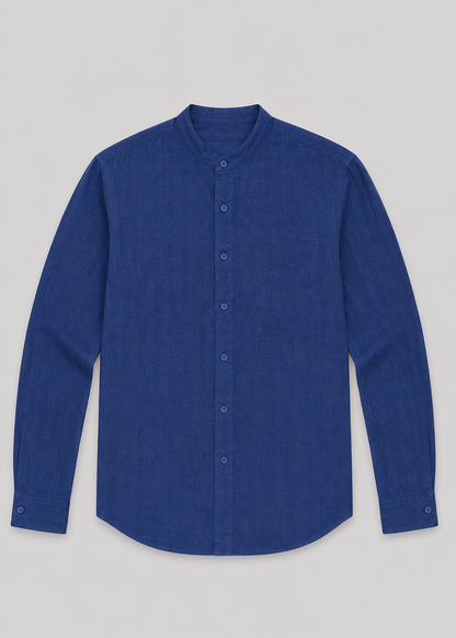 Men's Linen Long Sleeve Shirt | Men | Lightweight Breathable Collarless Button-Up | Casual Relaxed Fit | Steven & Levon