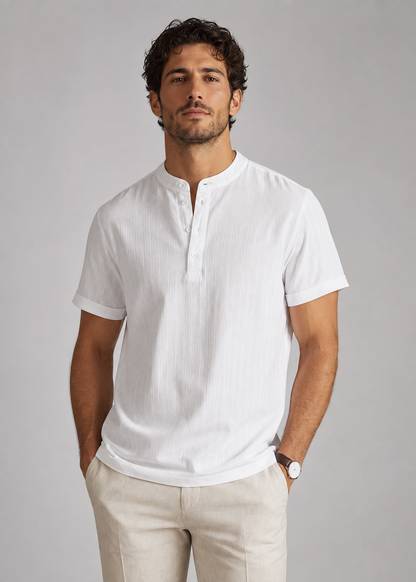 Men's Classic Henley Shirt | Men | Long Sleeve Button Neck Top | Casual Fit | Steven & Levon
