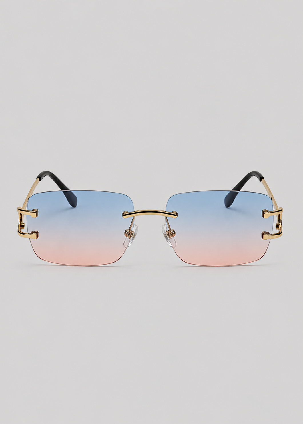 Rimless Square Sunglasses | Unisex | UV400 Metal Frame Eyewear | Lightweight Designer Shades | Steven & Levon
