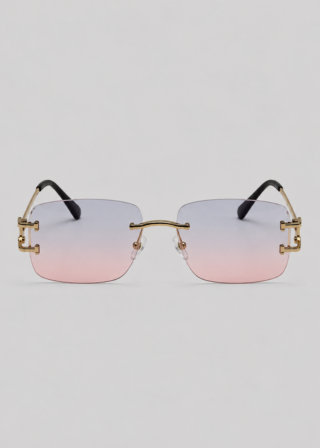 Rimless Square Sunglasses | Unisex | UV400 Metal Frame Eyewear | Lightweight Designer Shades | Steven & Levon