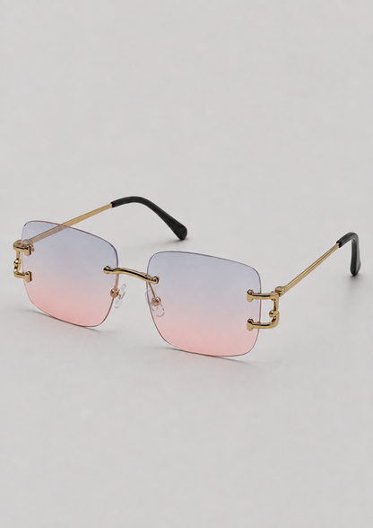 Rimless Square Sunglasses | Unisex | UV400 Metal Frame Eyewear | Lightweight Designer Shades | Steven & Levon